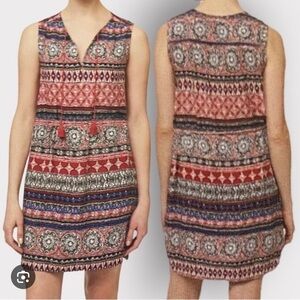 🌹beachlunchlounge Red and Blue Patterned Mini Dress